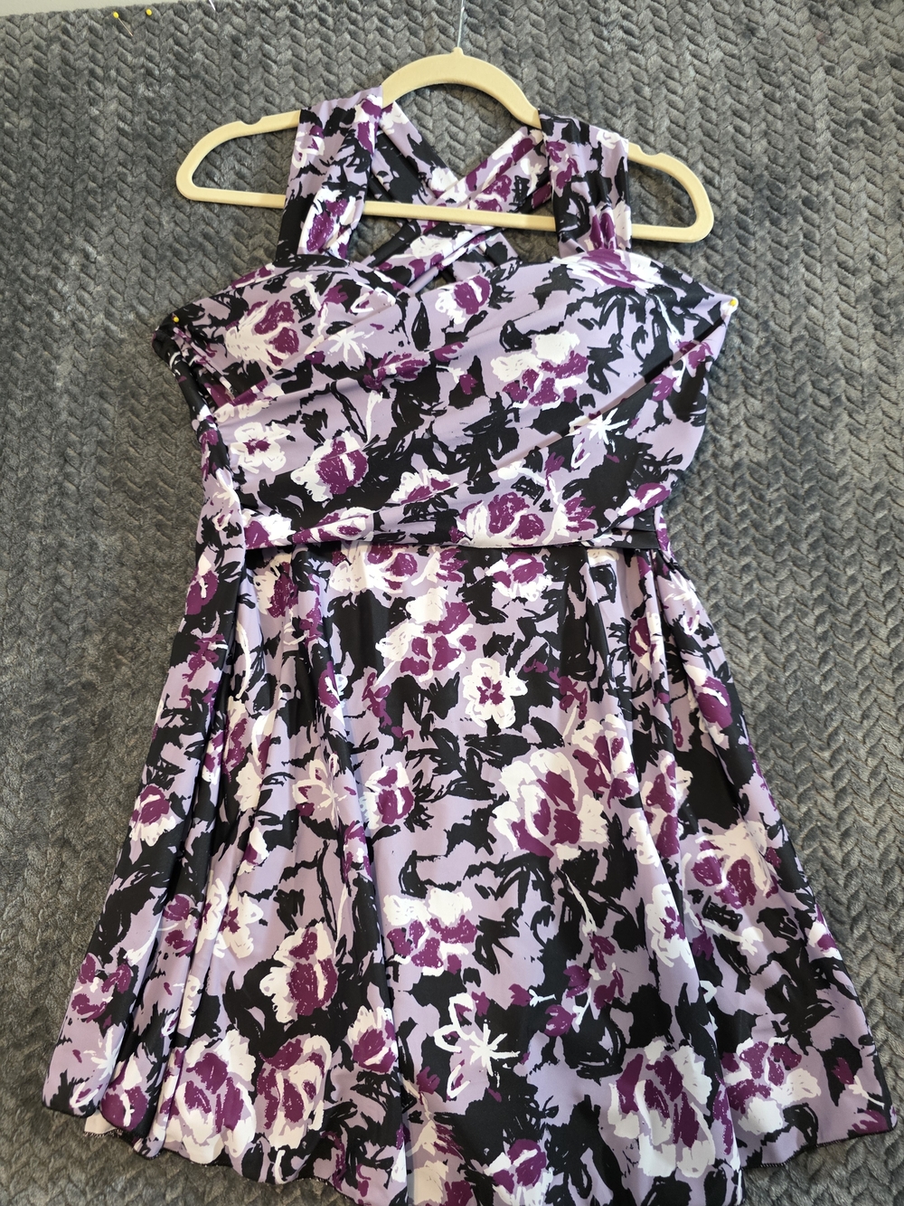 Lilac Floral Halter One-Piece Swimdress